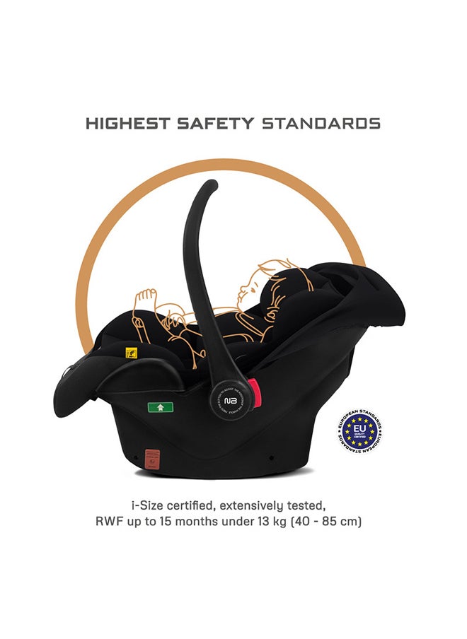 neobreez I-Sacro I-Size Infant Car Seat|Lightweight Baby Carrier Car Seat|Includes Seat Reducer & Seat Wedge, 3 Point Strap|Ece R129|Newborn To 15 Months|Waterproof Upf50+ Canopy  (13Kg, 40-85Cm)  - Image 2