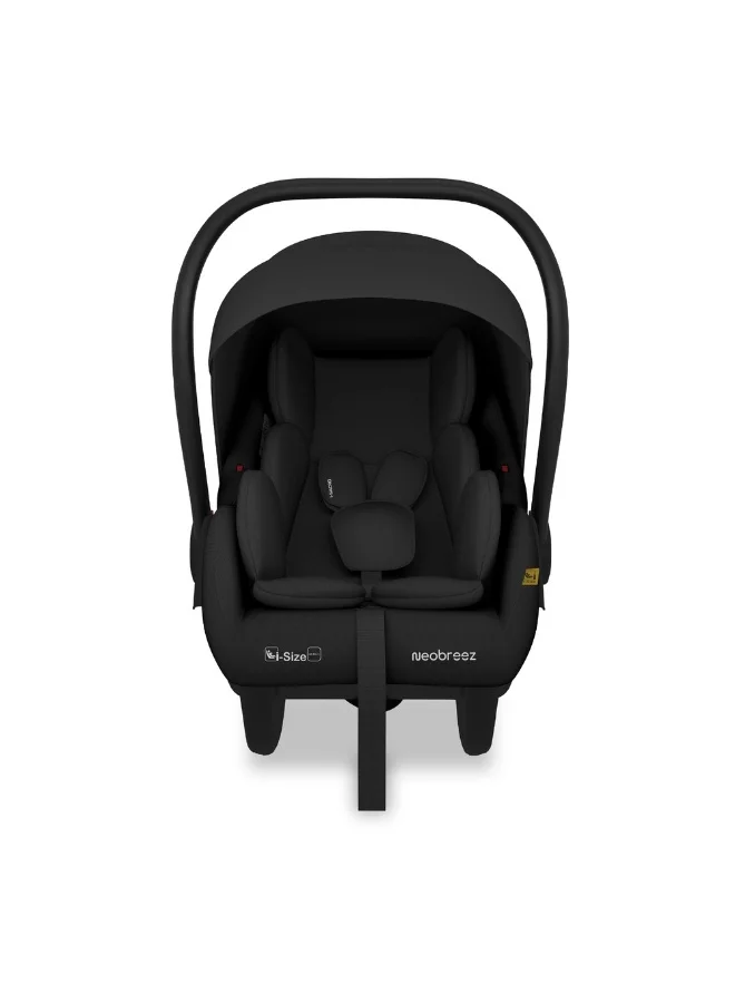 neobreez I-SACRO I-Size Infant Travel Portable Car Seat, Lightweight Baby Car Seat Carrier, Carry Cot, Includes Seat Reducer&Seat Wedge, 3 Point Harness, ECER129, Waterproof Canopy, Newborn to 15months, 13Kg, Group 0+