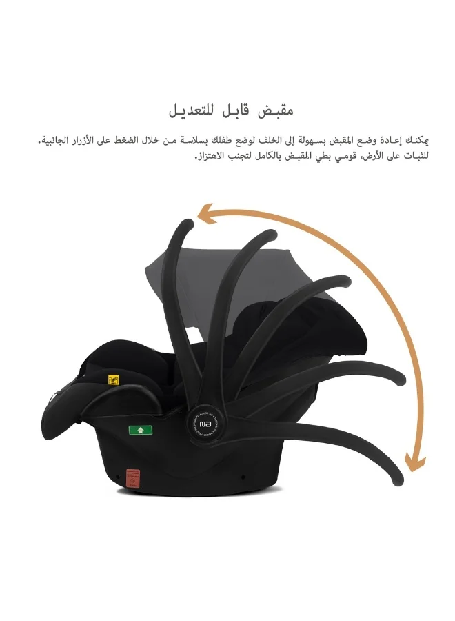 نيوبريز مقعد سيارة للأطفال حديثي الولادة من آي ساكرو، قابل للحمل وخفيف الوزن، مع غطاء واقٍ من الماء، مناسب من الولادة حتى  شهرًا