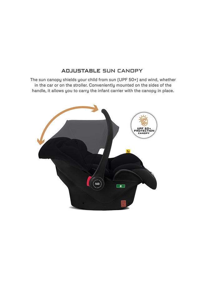 نيوبريز مقعد سيارة للأطفال حديثي الولادة من آي ساكرو، قابل للحمل وخفيف الوزن، مع غطاء واقٍ من الماء، مناسب من الولادة حتى  شهرًا - Image 3