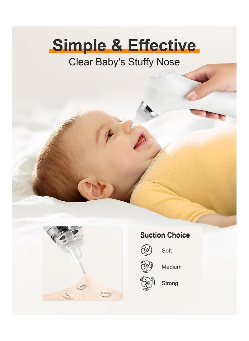 Generic Electric Baby Nasal Aspirator, Rechargeable Adjustable 3-Level Suction with Music and 3 Silicone Tips, Toddler Deeply Nose Cleaner  - Image 2