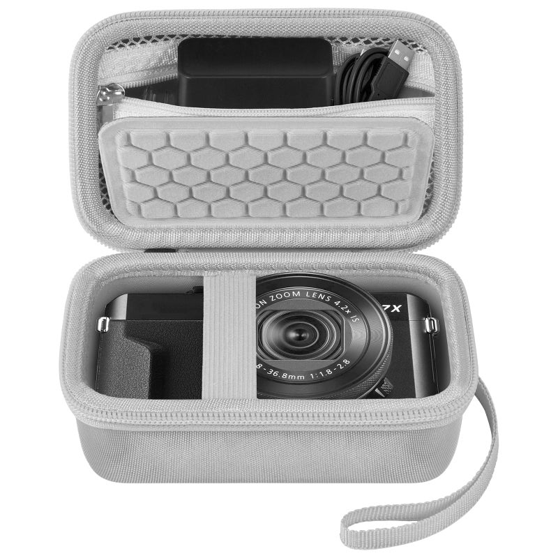 Comecase Digital Camera Carrying Case Compatible with CAMKORY/for VAHOIALD/for Canon PowerShot G7X/ for Kodak Pixpro/for Sony DSCW800 Compact Small Camera Storage Bag for Boys Girls Kids (White) - Image 1