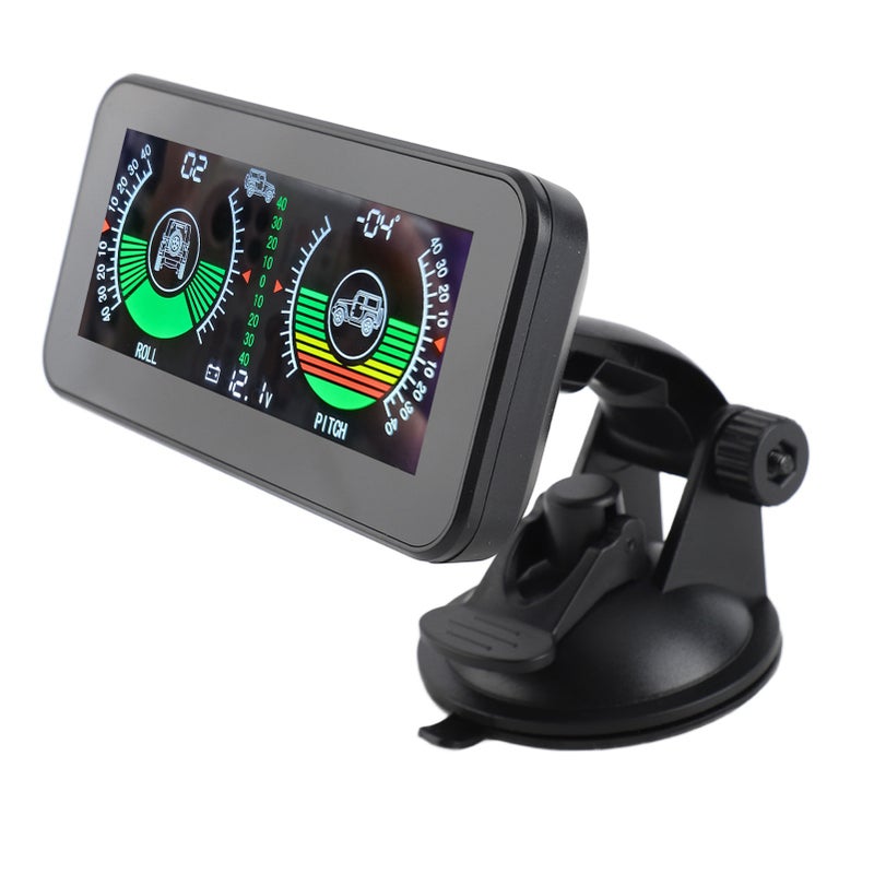 Digital Car Inclinometer: 40° Range HD LCD Display - Real Time Voltage & Slope Monitor Automatic Mode With Alarm Alerts for Vehicle Driving Safety - Image 1