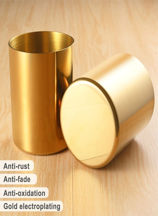 Tofun 2 Packs Gold Pen Holder for Desk, SUS304 Stainless Steel Pen Organizer for Desk, Pencil Holder,Pencil Cup,Pen Cup,Desktop Stationery Organizer - Image 3