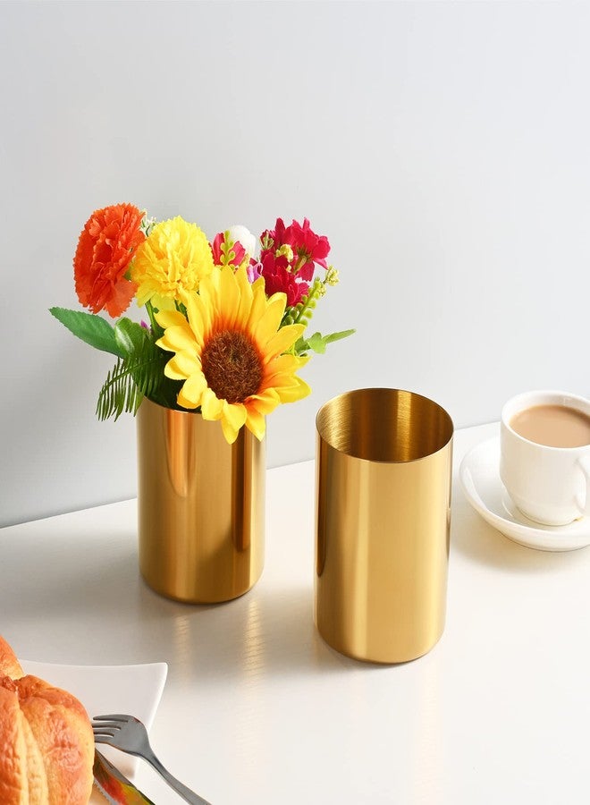 Tofun 2 Packs Gold Pen Holder for Desk, SUS304 Stainless Steel Pen Organizer for Desk, Pencil Holder,Pencil Cup,Pen Cup,Desktop Stationery Organizer - Image 5