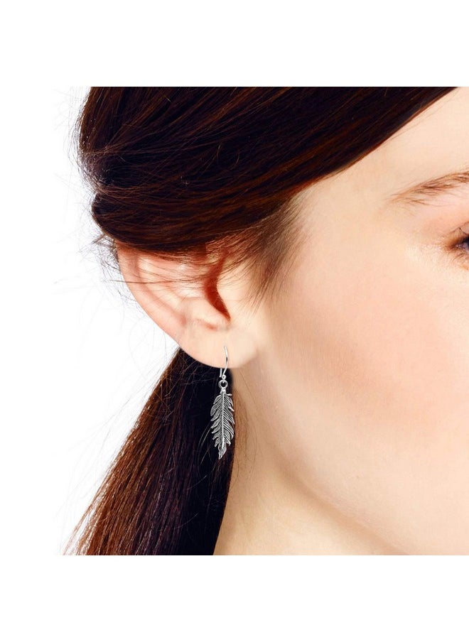AeraVida Flowing Resilient Feather Drop .925 Sterling Silver Dangle Earrings | Elegant And Unique Women'S Jewelry Accessory  - Image 5