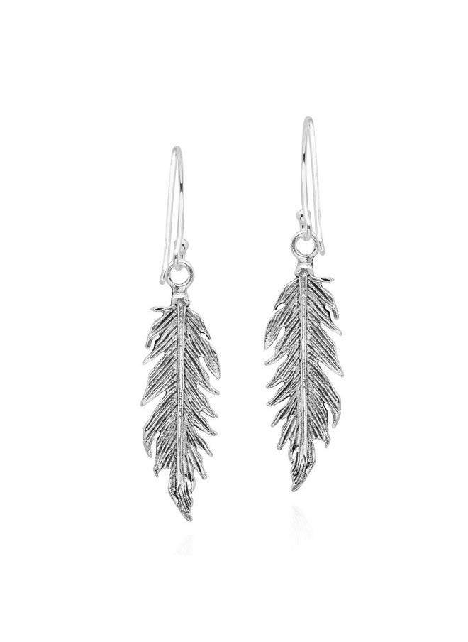 AeraVida Flowing Resilient Feather Drop .925 Sterling Silver Dangle Earrings | Elegant And Unique Women'S Jewelry Accessory  - Image 3