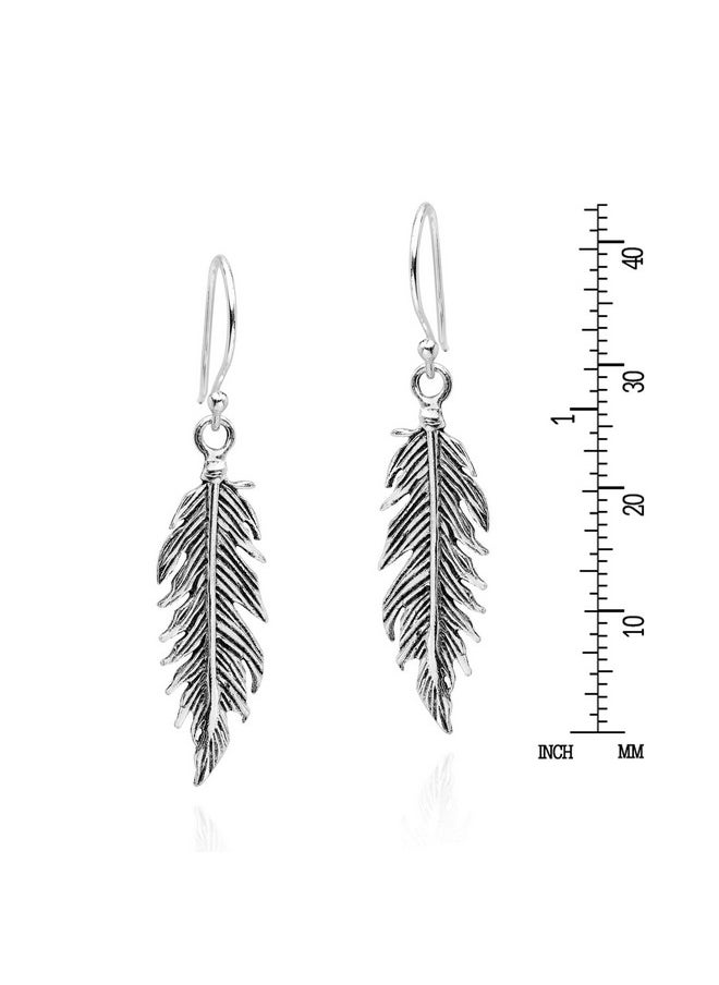 AeraVida Flowing Resilient Feather Drop .925 Sterling Silver Dangle Earrings | Elegant And Unique Women'S Jewelry Accessory  - Image 4