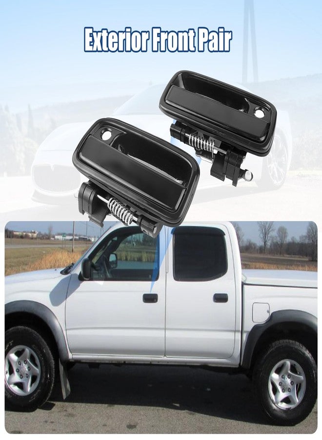 NPAUTO مقبض باب خارجي أمامي بديل من NPAUTO، جهة السائق والراكب، لسيارة تويوتا تاكوما موديلات 1995-2004، يسار/يمين، رقم القطعة 79344/79345، لون أسود - Image 2