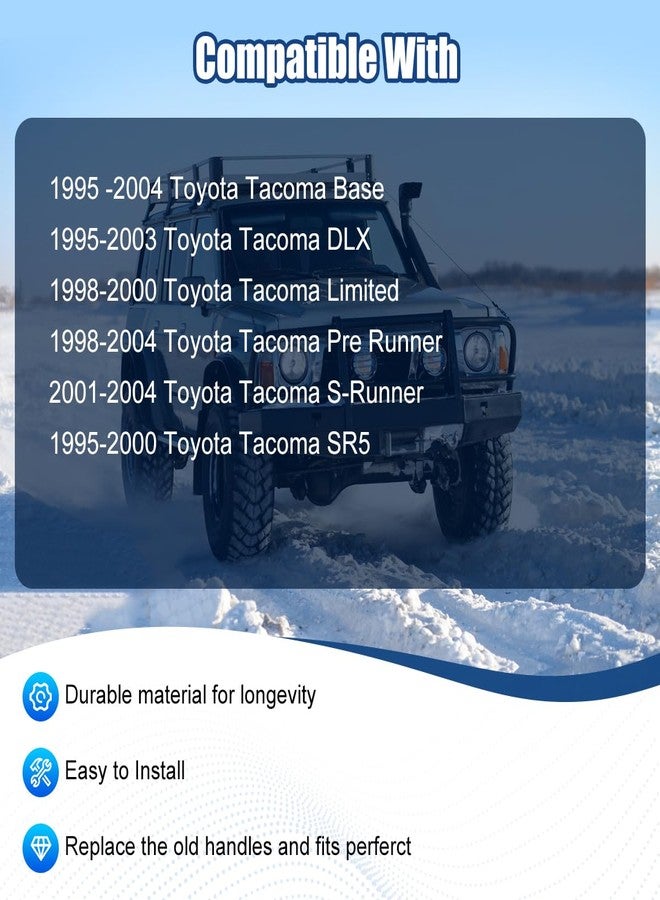 NPAUTO مقبض باب خارجي أمامي بديل من NPAUTO، جهة السائق والراكب، لسيارة تويوتا تاكوما موديلات 1995-2004، يسار/يمين، رقم القطعة 79344/79345، لون أسود - Image 3