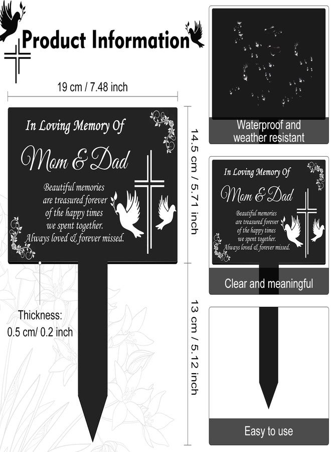 انباجي علامات قبور على شكل صليب، لوحة تذكارية، وتد، علامة أكريليك مقاومة للماء للمقابر والحدائق التذكارية الدينية، حمامة تعزية، زينة قبور للمقابر والساحات الخارجية - Image 2