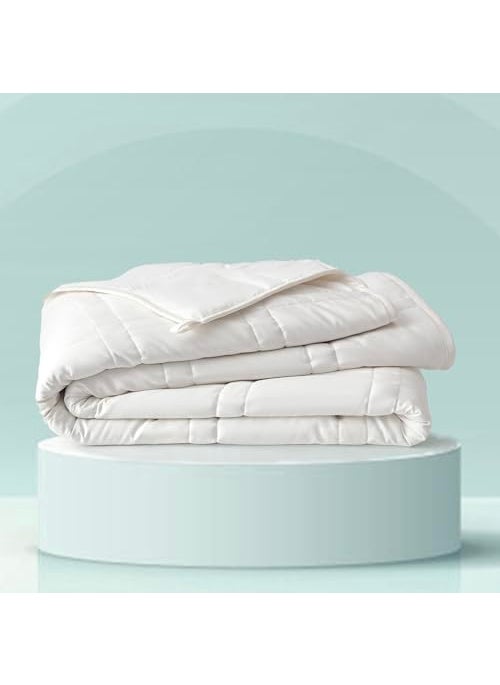 Baloo Baloo Weighted Comforter for Adults 20 lb FullQueen Pebble White 90x90  Cool  100 Cotton  Glass Microbead Fill 