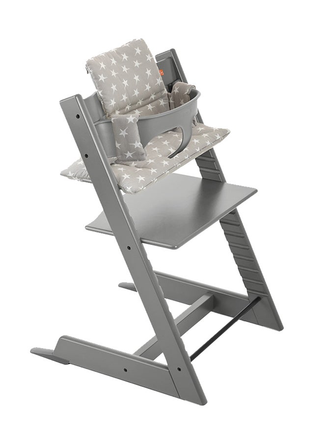 STOKKE - Tripp Trapp Chair Storm Grey + Baby Set Storm Grey + Harness Beige - Image 1