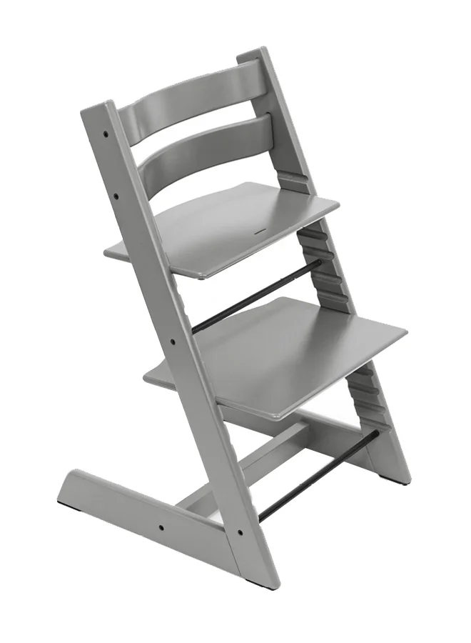 STOKKE Tripp Trapp Chair Storm Grey + Baby Set Storm Grey + Harness Beige