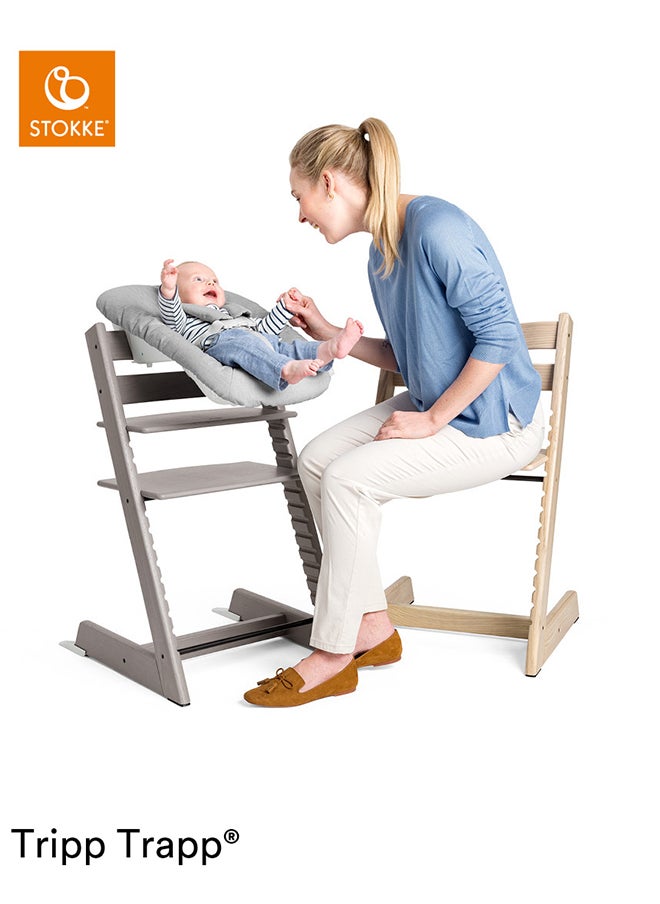 STOKKE - Tripp Trapp Chair Storm Grey + Baby Set Storm Grey + Harness Beige - Image 1