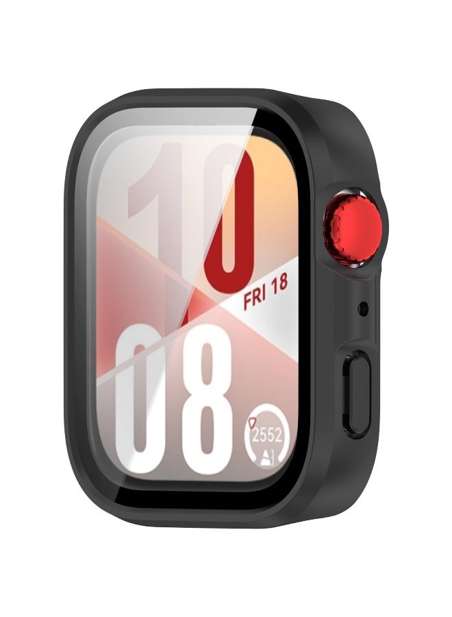 1pcs Case and Screen Protector for Huawei Watch Fit 4, All-around Anti Scratch Shockproof Protective Hard PC Full Cover Tempered Glass Compatible with Huawei Watch Fit4 (Black) - Image 2