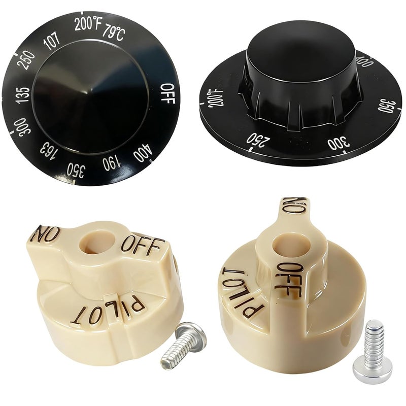 MCAMPAS مقبض ترموستات القلاية الدوار 200-400 درجة فهرنهايت مع صمام الغاز P6071267 1751-012، مقبض بيج ومقبض تجريبي لصمام الغاز ميلفولت من روبرتشو. ترموستات ميلفولت - Image 1