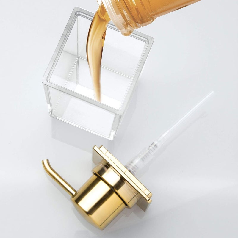 InterDesign Clarity Refillable Hand Soap Dispenser Pump Bottle - Rust Proof Lotion Dispenser Holds 10 oz for Kitchen, Bathroom, Sink, Vanity - Clear/Brushed Gold - Image 5