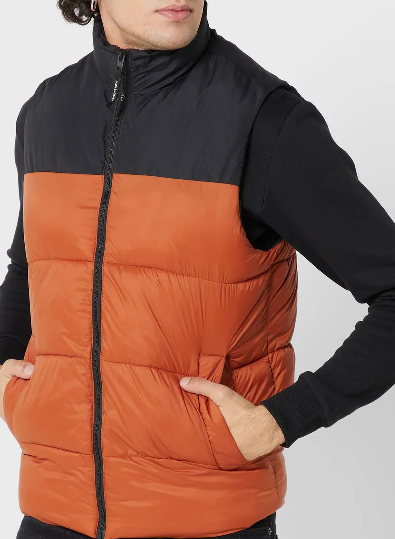 JACK & JONES Zip Through Puffer Gilet