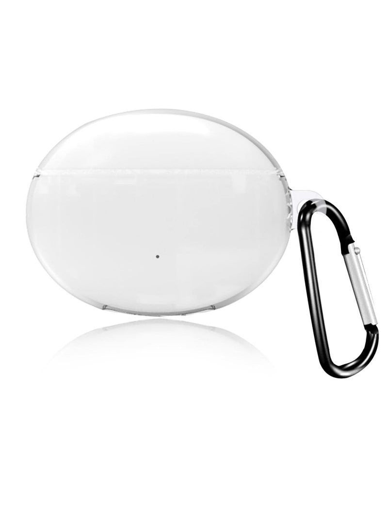 Compatible with Huawei Freebuds 4i Case Cover Clear Soft TPU Shockproof Case Full Body Transparent Protective Cover with Keychain Anti Lost (Clear)  - Image 1