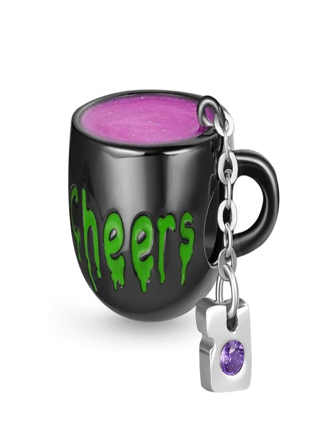 GNOCE Halloween Witch Tea Cup Charms for Bracelet 925 Sterling Silver Bead Charms for Bracelet/Necklace Jewelry Gift For Women Mother's Day - Image 1