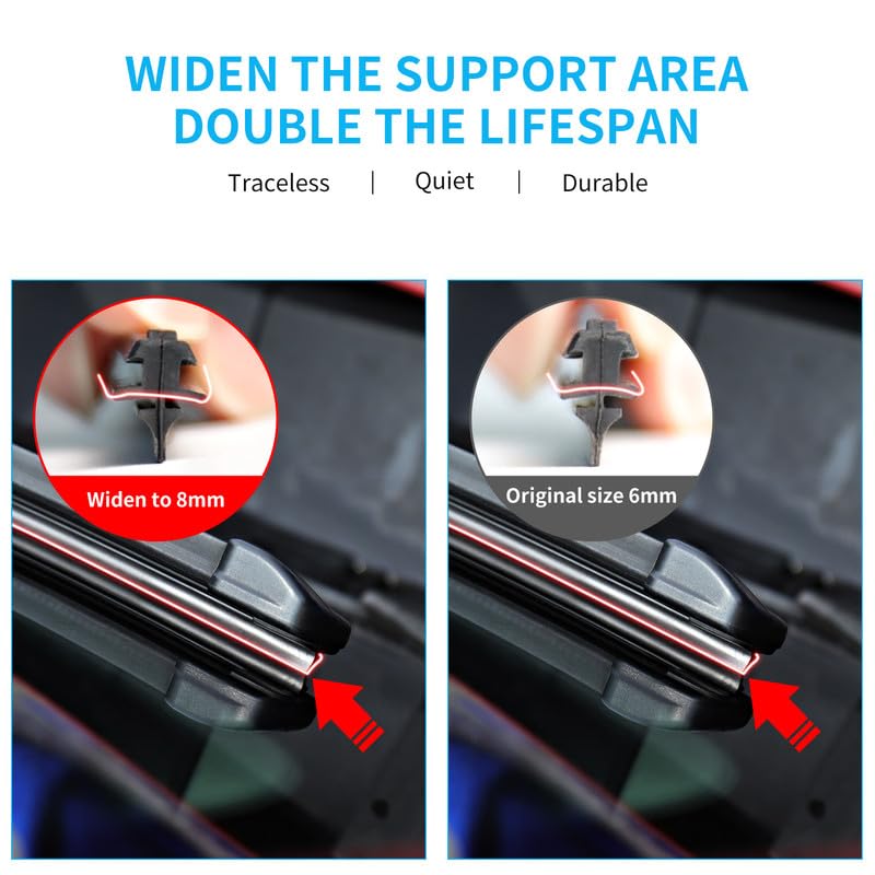 DYNOELS Wiper Blade Refill, 28''Wiper Refill 6 mm Fit for Civic 2016-2021/CR-V 2017-2022 Original Equipment Replacement Windshield Wiper Refills 4 Pcs - Image 4