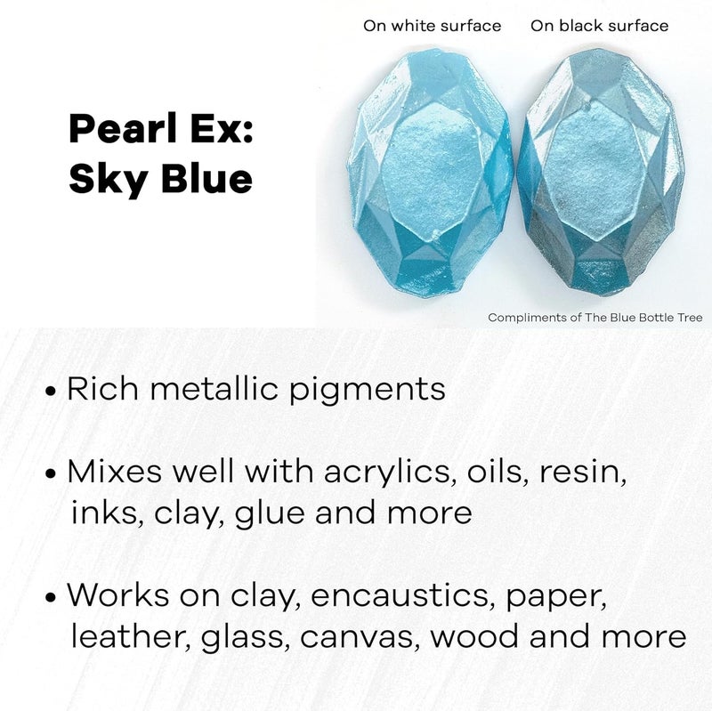 Jacquard Pearl Ex Powdered Pigments - Sky Blue, 0.75 oz - Image 2