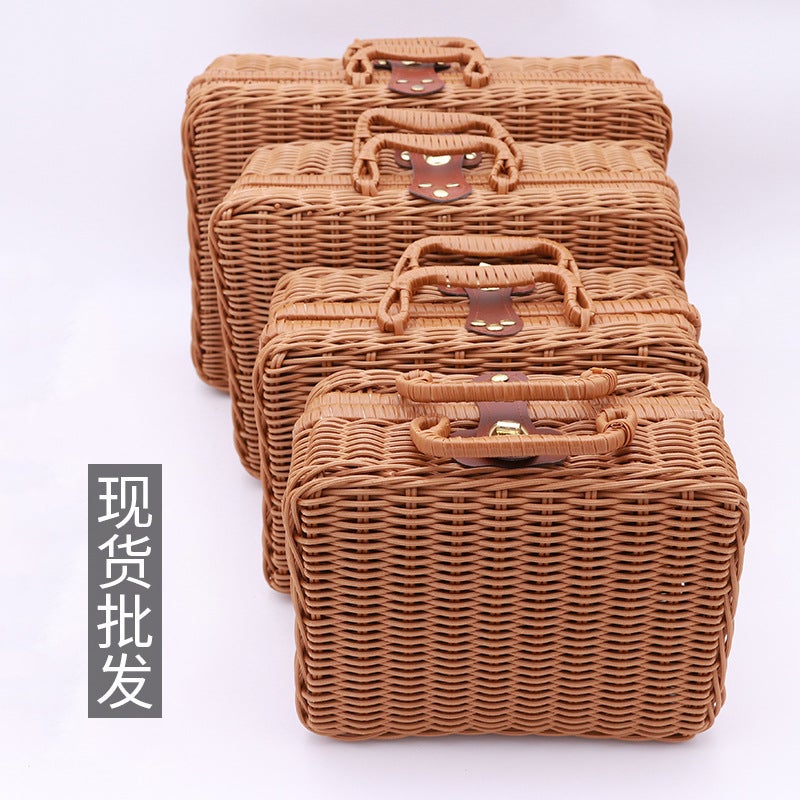 Rattan Portable Storage Box Silk Scarf Set Wedding Holiday Gift Packaging Box Wedding Accompaniment Gift Box Wholesale - Image 1