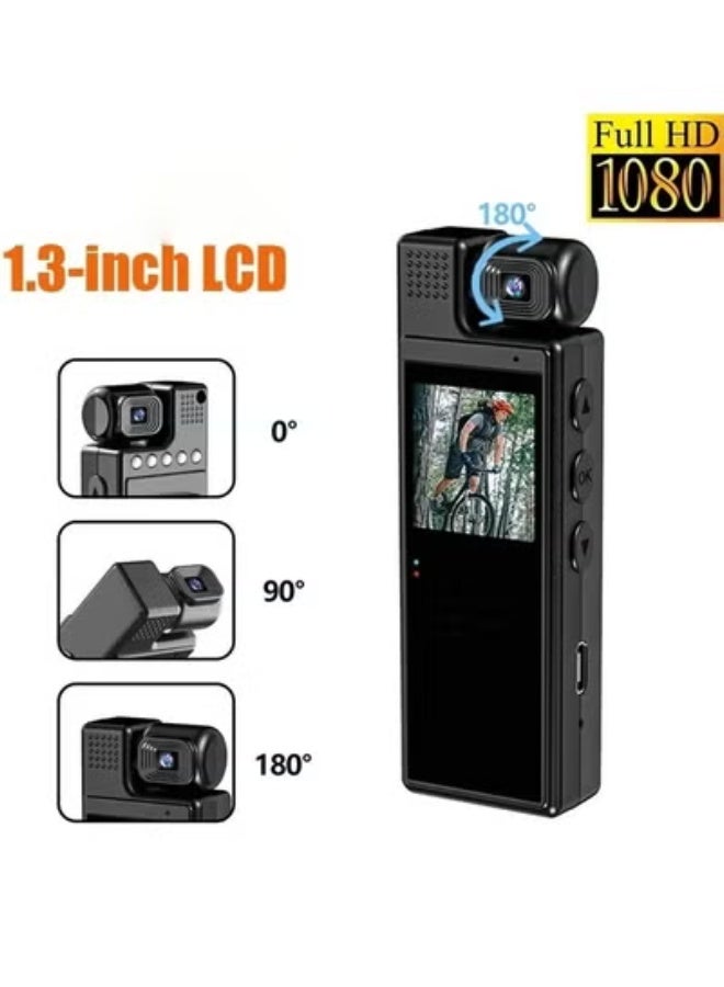 Generic Mini Body Camera 1080P HD Sports Camera with Night Vision, Rotatable Lens, 1.3-Inch Display, Digital Video Recorder & Police Bodycam - Image 1