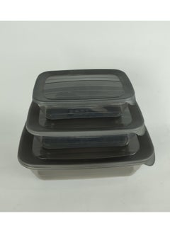 max plast Max Plast Plastic Fridge Container Set, 3 different sized containers with airtight lids  - Image 3