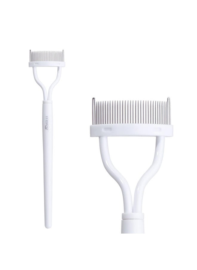 MSQ Eyelash Comb MSQ Eyelash Separator Mascara Applicator Eyelash Definer With Comb Cover Arc Designed Cosmetic Brushes Tool White (1PCS)  - Image 1