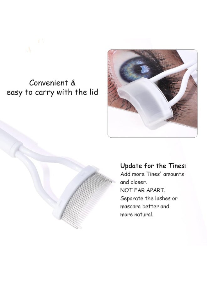 MSQ Eyelash Comb MSQ Eyelash Separator Mascara Applicator Eyelash Definer With Comb Cover Arc Designed Cosmetic Brushes Tool White (1PCS)  - Image 3