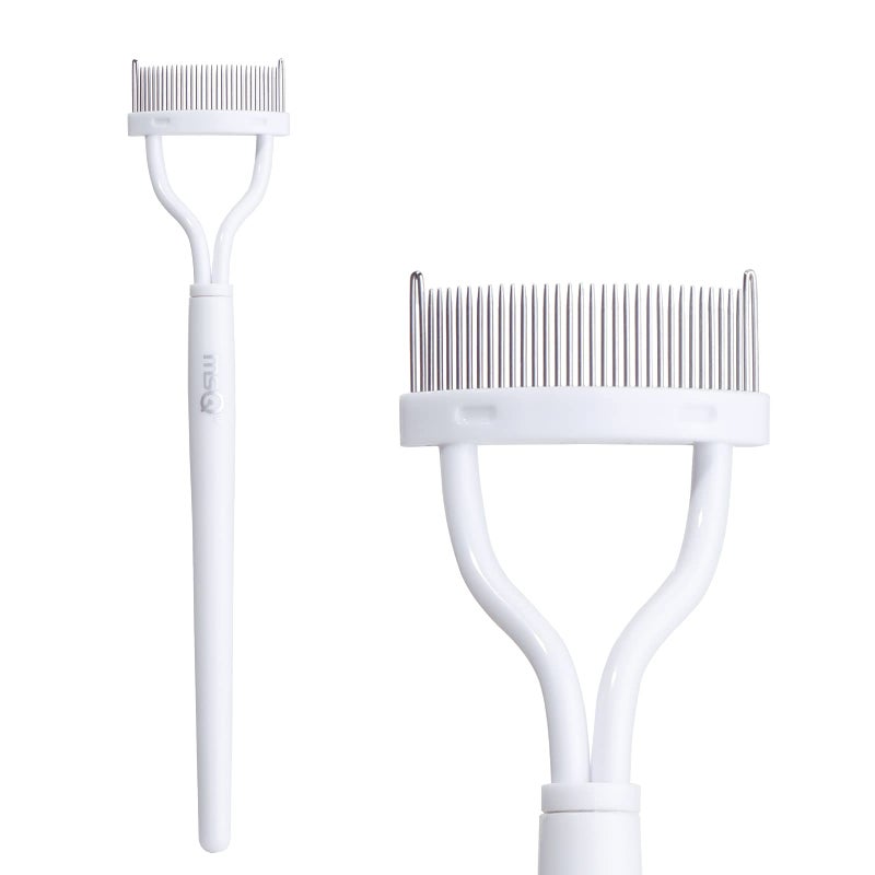 MSQ Eyelash Comb MSQ Eyelash Separator Mascara Applicator Eyelash Definer With Comb Cover Arc Designed Cosmetic Brushes Tool White (1PCS) - Image 1