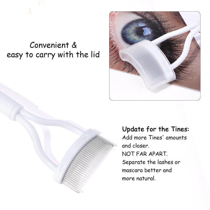 MSQ Eyelash Comb MSQ Eyelash Separator Mascara Applicator Eyelash Definer With Comb Cover Arc Designed Cosmetic Brushes Tool White (1PCS) - Image 4