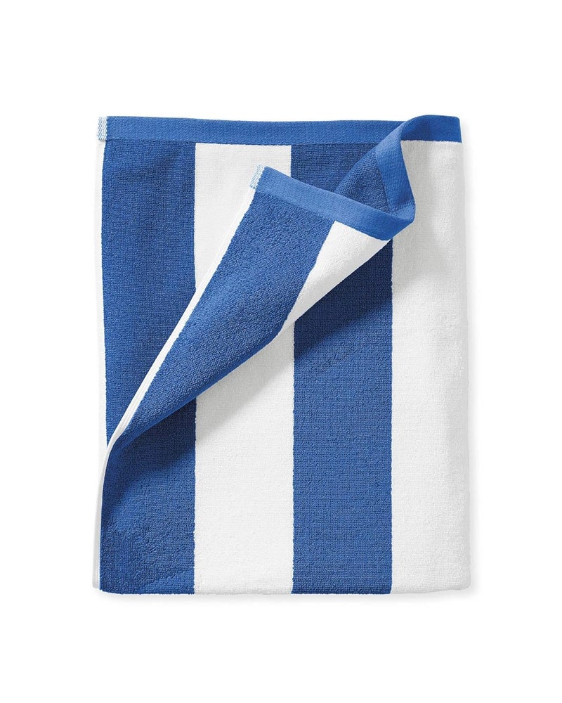 Sanjeev Textiles Cotton Towel 450 GSM White Blue - Image 2