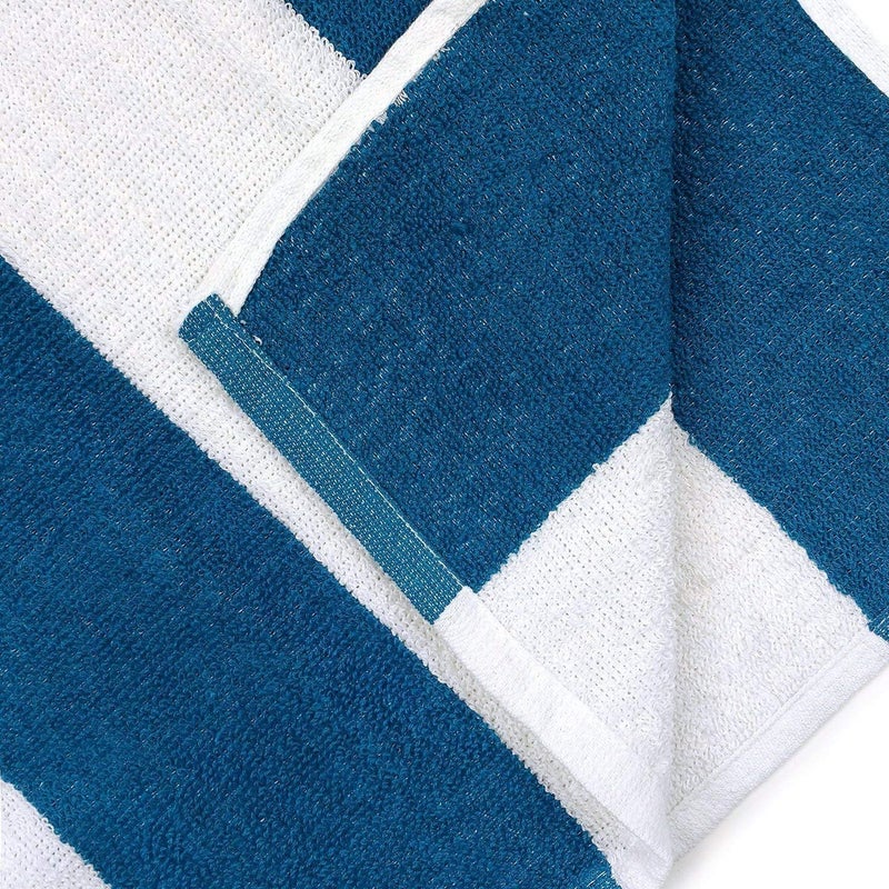 Sanjeev Textiles Cotton Towel 450 GSM White Blue - Image 3