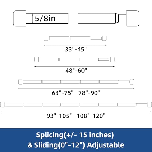 Alskarhem White Curtain Rods for Windows 32 to 45 Inch,5/8 Inch Small Curtain Rod Set With Brackets - Image 4
