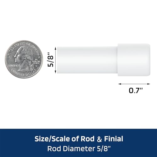 Alskarhem White Curtain Rods for Windows 32 to 45 Inch,5/8 Inch Small Curtain Rod Set With Brackets - Image 5