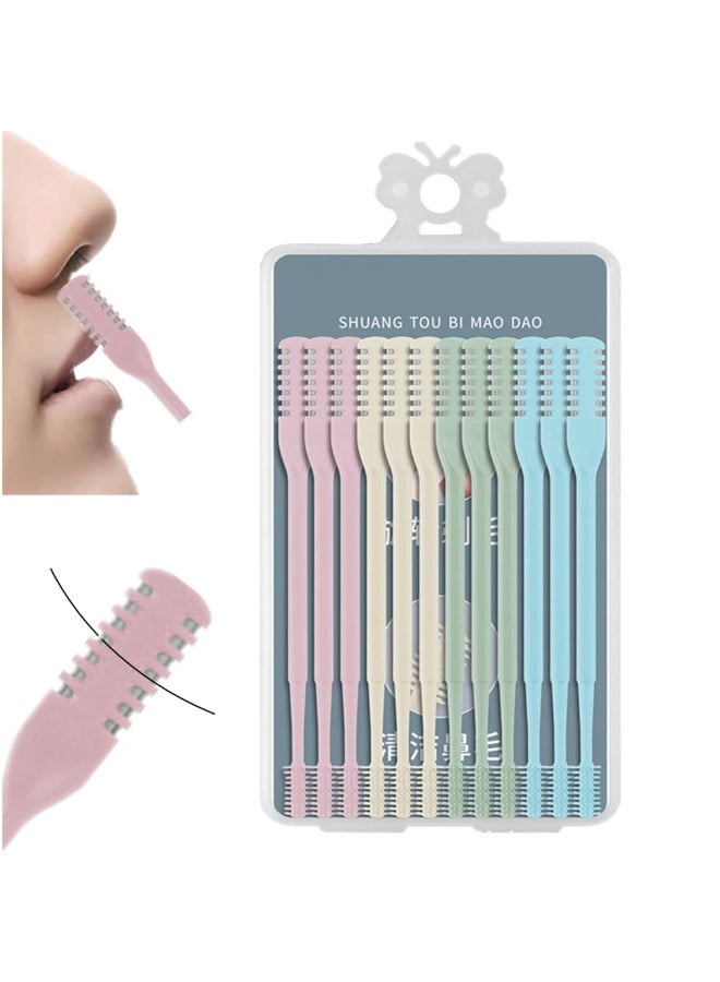 Upgraded Nasal Hair Cutter with Cleaning Brush, 12-Pack Nose Hair Trimmer, Double-Blade 360° Rotating Nose Hair Knife, Portable Nostril Hair Remover Tool for Women Men - Image 1