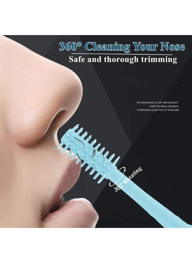 Upgraded Nasal Hair Cutter with Cleaning Brush, 12-Pack Nose Hair Trimmer, Double-Blade 360° Rotating Nose Hair Knife, Portable Nostril Hair Remover Tool for Women Men - Image 3