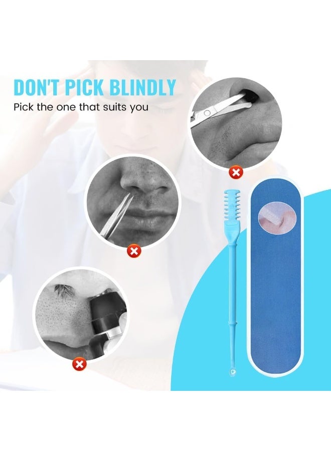 Upgraded Nasal Hair Cutter with Cleaning Brush, 12-Pack Nose Hair Trimmer, Double-Blade 360° Rotating Nose Hair Knife, Portable Nostril Hair Remover Tool for Women Men - Image 4