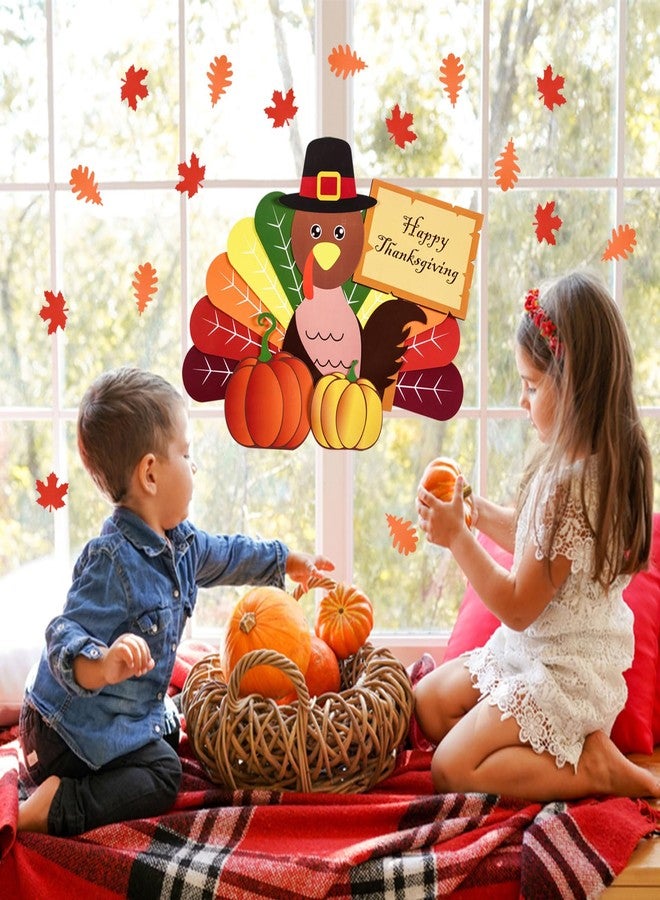 FOBSME 33 Pieces Turkey Bulletin Board Decoration Set DIY Thanksgiving Turkey Crafts Kits Paper Thanksgiving Crafts Cutouts for Fall Autumn Harvest Party Decoration School Activities(31.6 Inch Tall) - Image 4