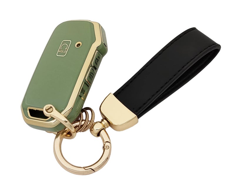 vurbemes TPU Car Protector Key Fob Cover with Chain for Kia 2020-2022 Soul 2019-2021 Forte 2020-2021 Telluride K5 2021-2022 Seltos NIRO Sportage Sorento Smart Remote Key Fob (Green) - Image 1