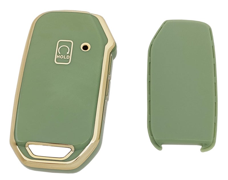 vurbemes TPU Car Protector Key Fob Cover with Chain for Kia 2020-2022 Soul 2019-2021 Forte 2020-2021 Telluride K5 2021-2022 Seltos NIRO Sportage Sorento Smart Remote Key Fob (Green) - Image 5