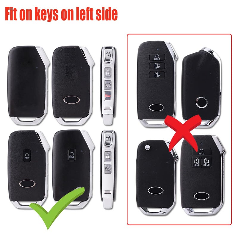 vurbemes TPU Car Protector Key Fob Cover with Chain for Kia 2020-2022 Soul 2019-2021 Forte 2020-2021 Telluride K5 2021-2022 Seltos NIRO Sportage Sorento Smart Remote Key Fob (Green) - Image 2