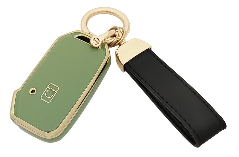 vurbemes TPU Car Protector Key Fob Cover with Chain for Kia 2020-2022 Soul 2019-2021 Forte 2020-2021 Telluride K5 2021-2022 Seltos NIRO Sportage Sorento Smart Remote Key Fob (Green) - Image 4