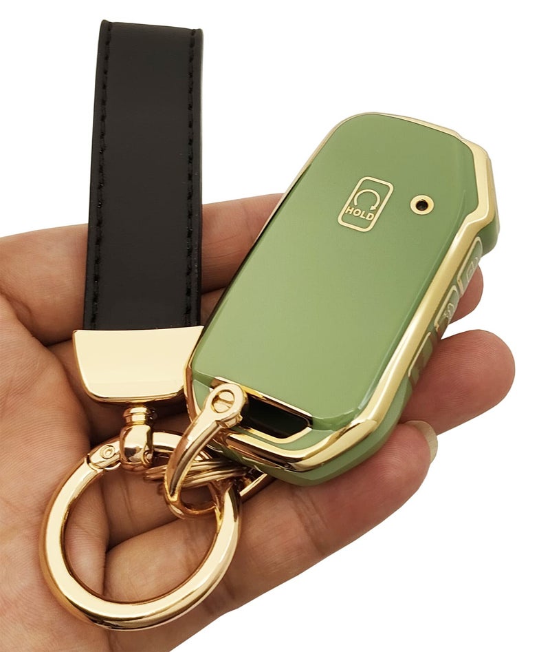 vurbemes TPU Car Protector Key Fob Cover with Chain for Kia 2020-2022 Soul 2019-2021 Forte 2020-2021 Telluride K5 2021-2022 Seltos NIRO Sportage Sorento Smart Remote Key Fob (Green) - Image 3