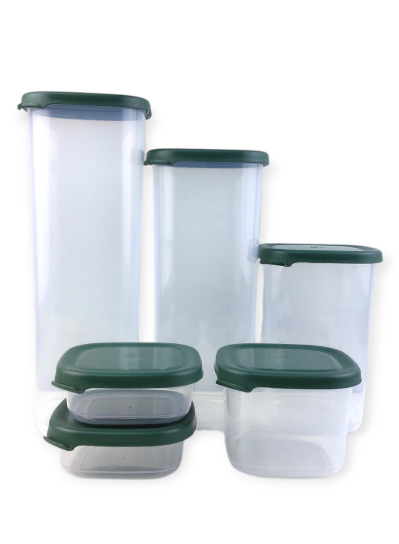 فولي لايف علب حفظ الطعام - 6 قطع - أخضر - Image 1