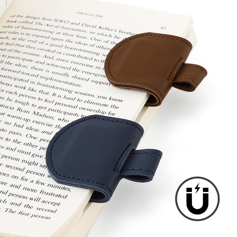 SESENSE Magnetic Pen Holder for Notebook - 5 Pcs Leather Magnetic Bookmarks Holder for Reading Women, Book Lover Gifts for Bookish, Standard Size - Image 3
