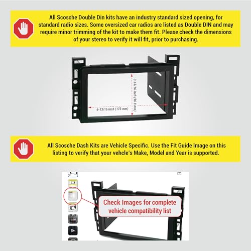Scosche ICGM11BN Double DIN Complete Basic Installation Kit for Select Non-Amplified 2004-09 Chevrolet and Pontiac Vehicles - GM Stereo Install Kit - See Fit Guide in Images to Verify Your Vehicle - Image 3